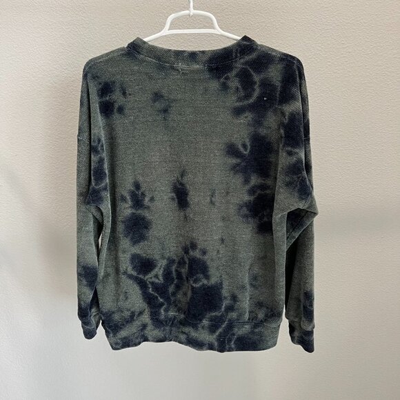 Green & Navy Blue Tie Dye Sweat Shirt - Picture 2 of 5